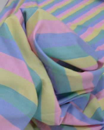 Tecido Viscose Premium Listras Tons Pastéis