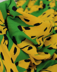 Tecido Viscose Premium Brasilidade Bananas Amarelo e Verde