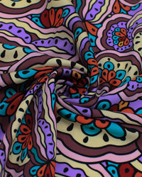 Tecido Crepe Silk Italiano Estampa Irregular Abstrata Colorido