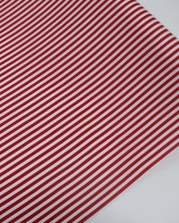 Tecido Viscose Texturizada Listrado Branco e Vermelho