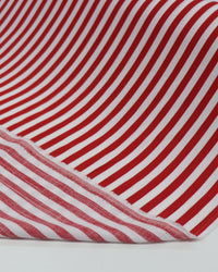 Tecido Viscose Texturizada Listrado Branco e Vermelho
