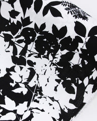 Tecido Viscose Texturizada Ramos e Folhas P/B