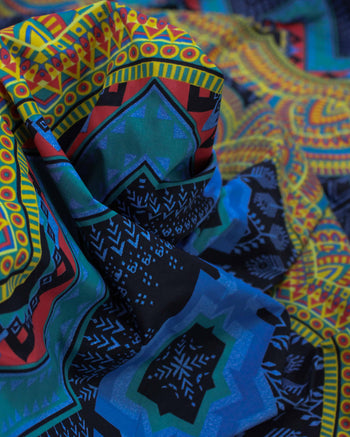 Tecido Tactel Fino Multi Barrado Vertical Estampado Colorido