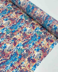 Tecido Crepe de Seda Tie Dye Abstrato Colorido