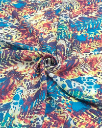 Tecido Crepe de Seda Tie Dye Abstrato Colorido