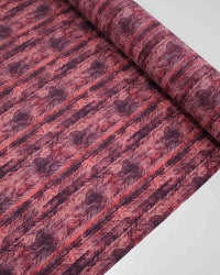 Tecido Tactel Fino Listras e Riscos Abstratos Salmão e Roxo