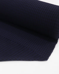 Tecido Crepe de Alfaiataria Quadriculado Azul Marinho Noite e Preto