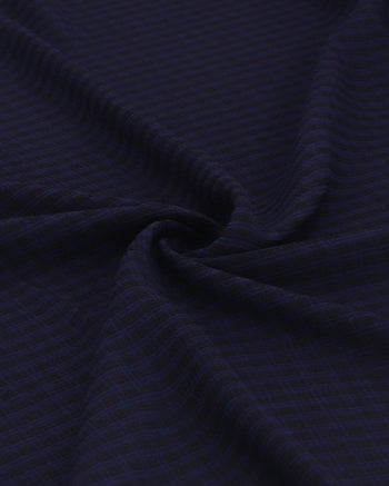 Tecido Crepe de Alfaiataria Quadriculado Azul Marinho Noite e Preto