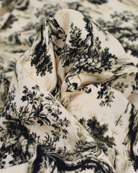 Tecido Viscose Premium Toile de Jouy Preto e Creme