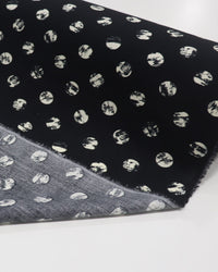 Tecido Viscose Poá Estampado Offwhite e Preto