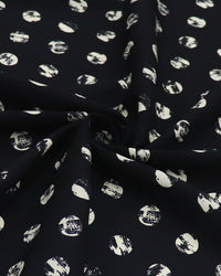 Tecido Viscose Poá Estampado Offwhite e Preto