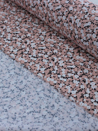 Tecido Tricoline Italiano Micro Floral Rosé e Branco