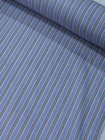 Tecido Tricoline Italiano Micro Listras Azul