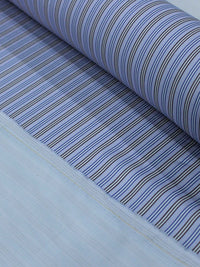 Tecido Tricoline Italiano Micro Listras Azul