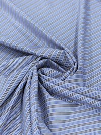 Tecido Tricoline Italiano Micro Listras Azul