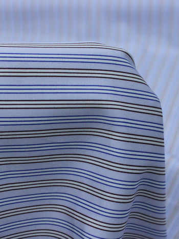 Tecido Tricoline Italiano Micro Listras Azul