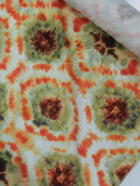 Tecido Cambraia Italiano Tie Dye Verde e Laranja