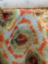 Tecido Cambraia Italiano Tie Dye Verde e Laranja