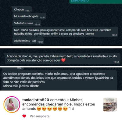 Comentário de cliente feliz