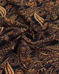 Tecido Viscose com Lurex Cashmere Estampada Castanho e Preto