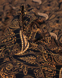 Tecido Viscose com Lurex Cashmere Estampada Castanho e Preto