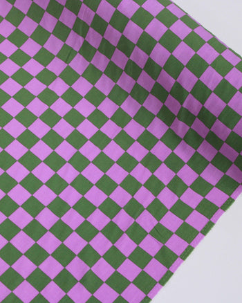 Tecido Viscose Xadrez Regular Verde e Rosa