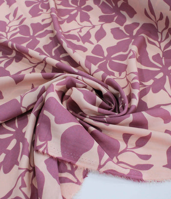 Tecido Viscose Floral Tons de Rosa