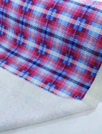 Tecido Tweed Italiano Xadrez Rosa e Azul