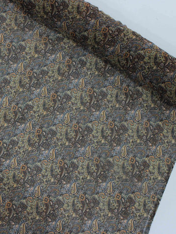 Tecido Crepe Chiffon Italiano Cashmere Tons Terrosos