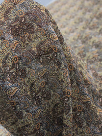 Tecido Crepe Chiffon Italiano Cashmere Tons Terrosos