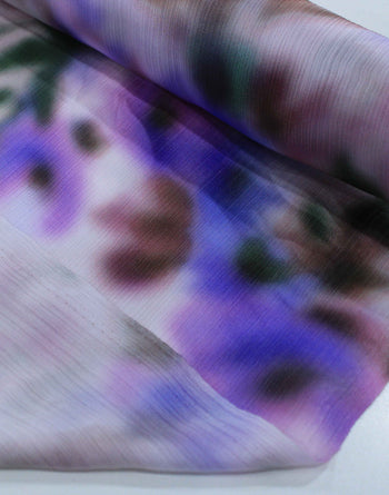 Tecido Crepe Chiffon Italiano Manchas Roxo e Rosa