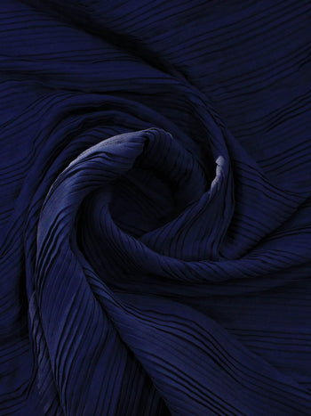 Tecido Crepe Plissado Azul Marinho