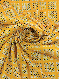 Tecido Crepe GGT Geométrico Amarelo e Preto