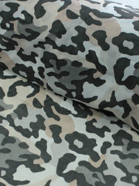 Tecido Crepe Chiffon Camuflado Tons de Verde