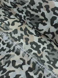Tecido Crepe Chiffon Camuflado Tons de Verde