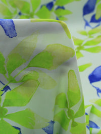 Tecido Crepe GGT Flores Abstratas Verde e Azul
