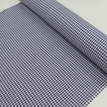 Tecido Tweed Pied Poule Branco e Azul
