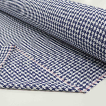 Tecido Tweed Pied Poule Branco e Azul