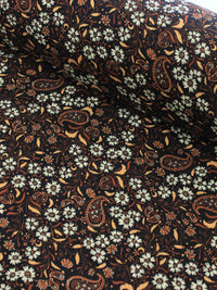 Tecido Viscose Texturizada Preto e Tons Terrosos