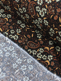 Tecido Viscose Texturizada Preto e Tons Terrosos