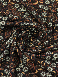 Tecido Viscose Texturizada Preto e Tons Terrosos