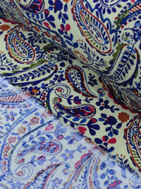 Tecido Viscose Macro Cashmere Azul Marrom e Bege