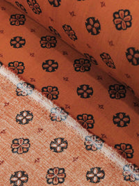 Tecido Viscose Porcelana Retro Preto e Terracota