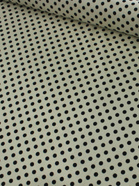 Tecido Linho Misto Bolinhas Vintage Preto e Bege