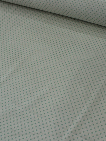 Tecido Linho Misto Bolinhas Vintage Verde