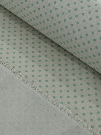 Tecido Linho Misto Bolinhas Vintage Verde