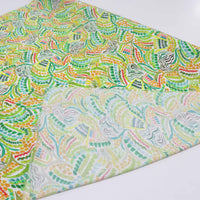 Tecido Viscose Italiano Pinturas e Pontilhados Tons Tropicais