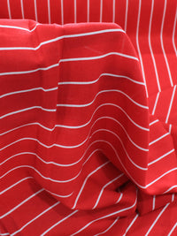 Tecido Viscose Listrado Vermelho e Branco